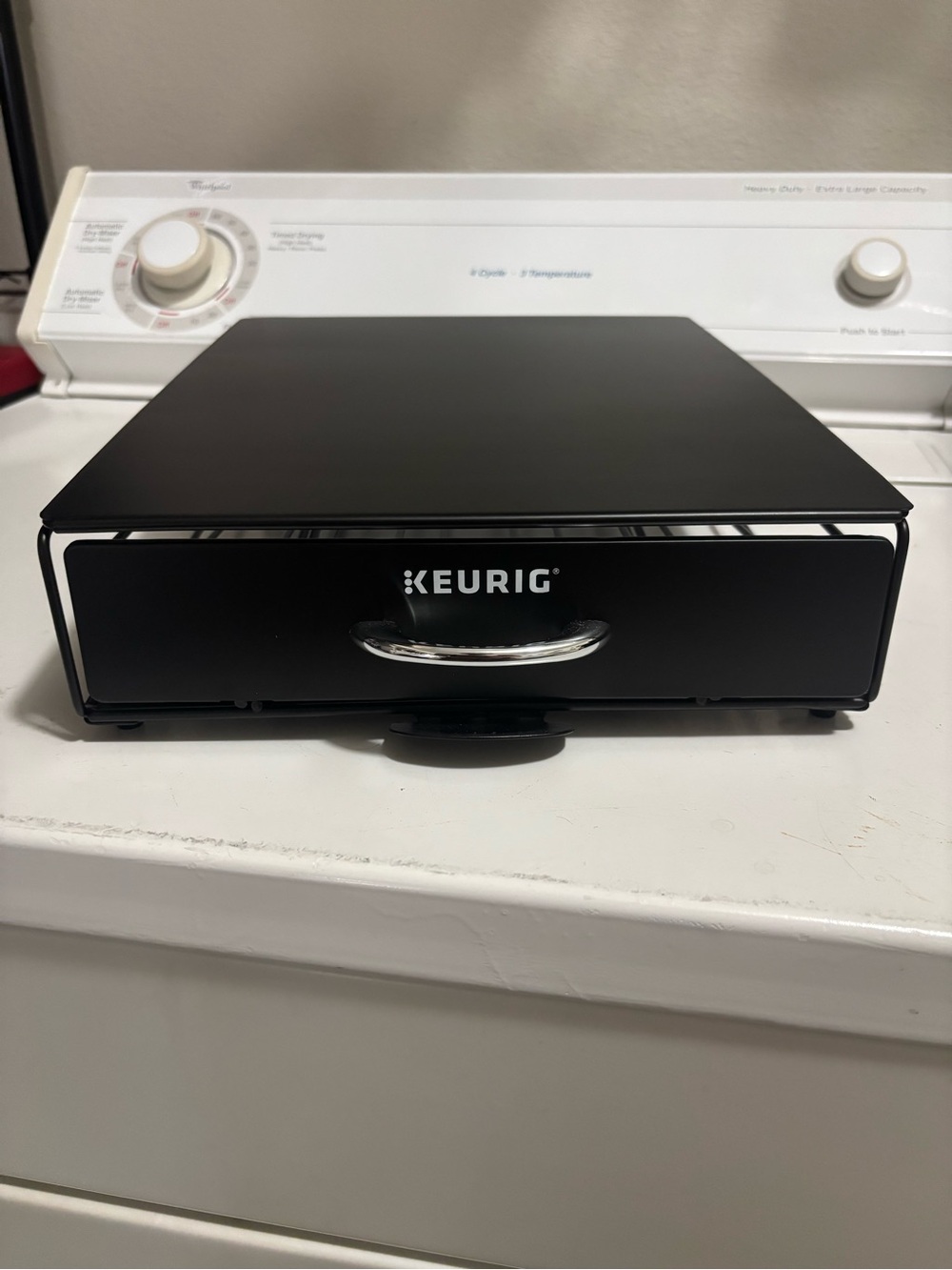 Keurig Matte Black K-Cup Pod Drawer with Chrome Handle